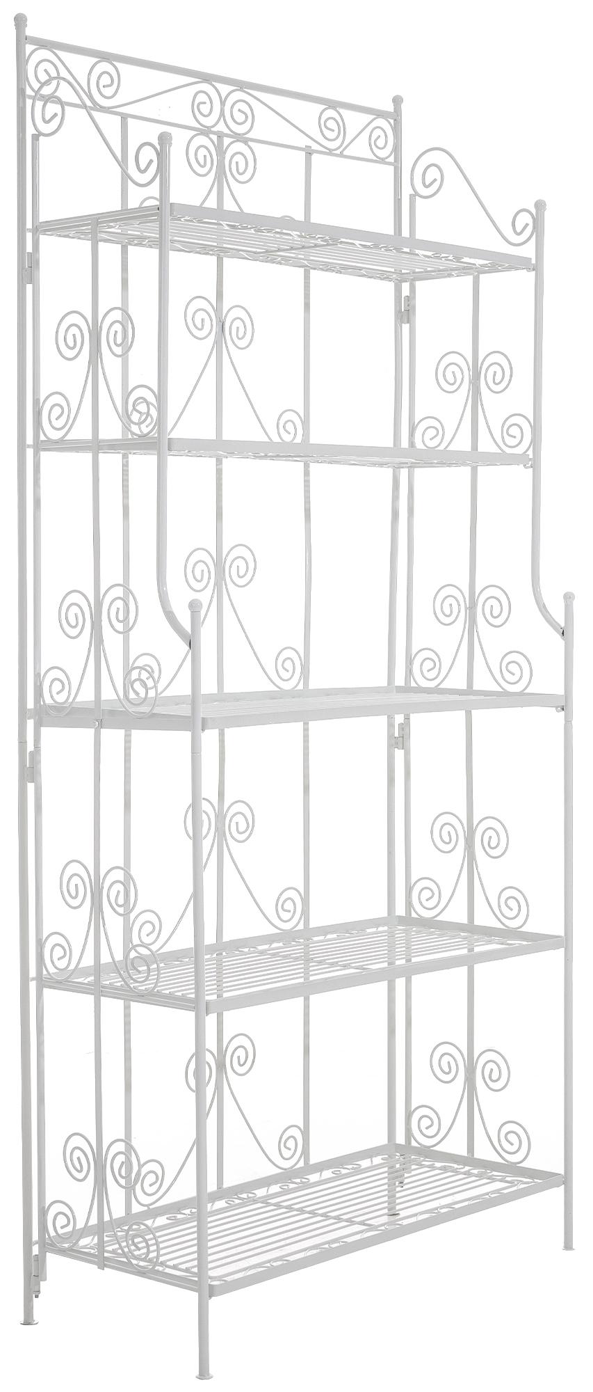 Opvouwbaar Plantenrek - Bloemenrek - Duurzaam IJzerontwerp, Landelijke Stijl Kleur wit