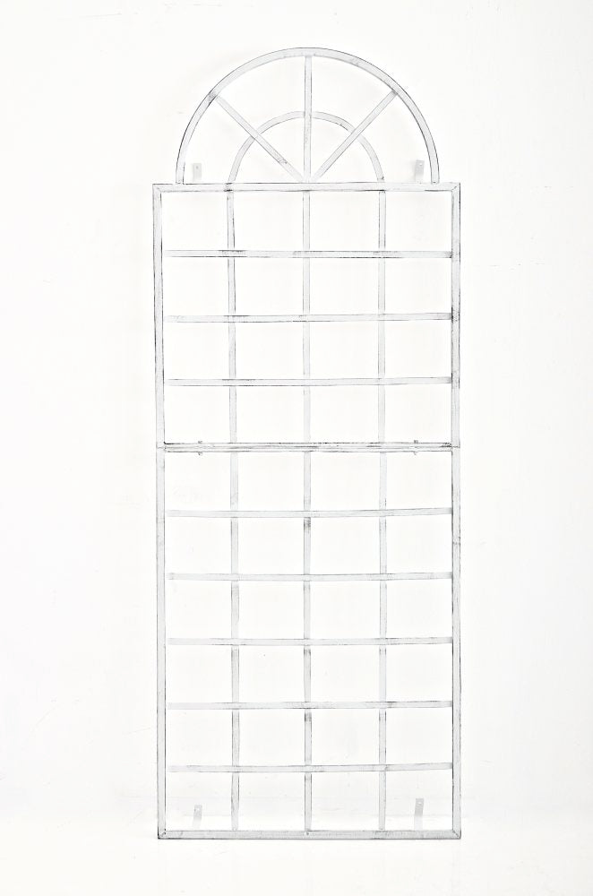 Klimrek IJzeren Trellis - Decoratief Plantenrek - Elegante Antieke Patina Afwerking Kleur antiek wit