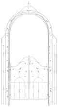 Tuinboog met poort - Klimhulp - Duurzaam ijzer ontwerp Kleur antiek wit