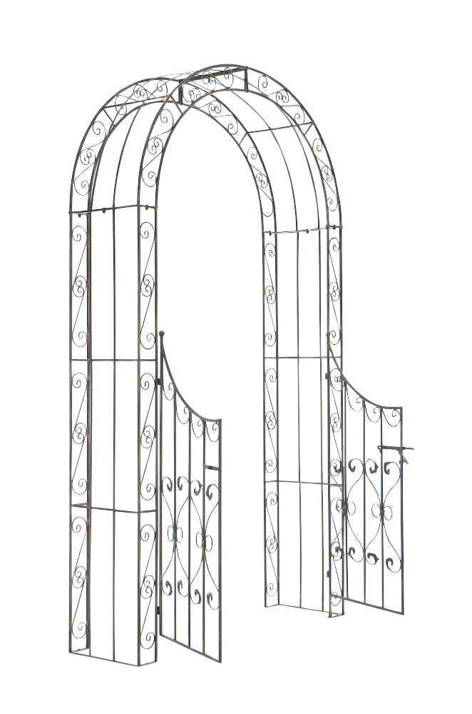 Tuin Verdeelboog met Poort - Handgemaakt IJzer - Duurzaam en Stijlvol voor Elke Tuin Kleur antiek bruin