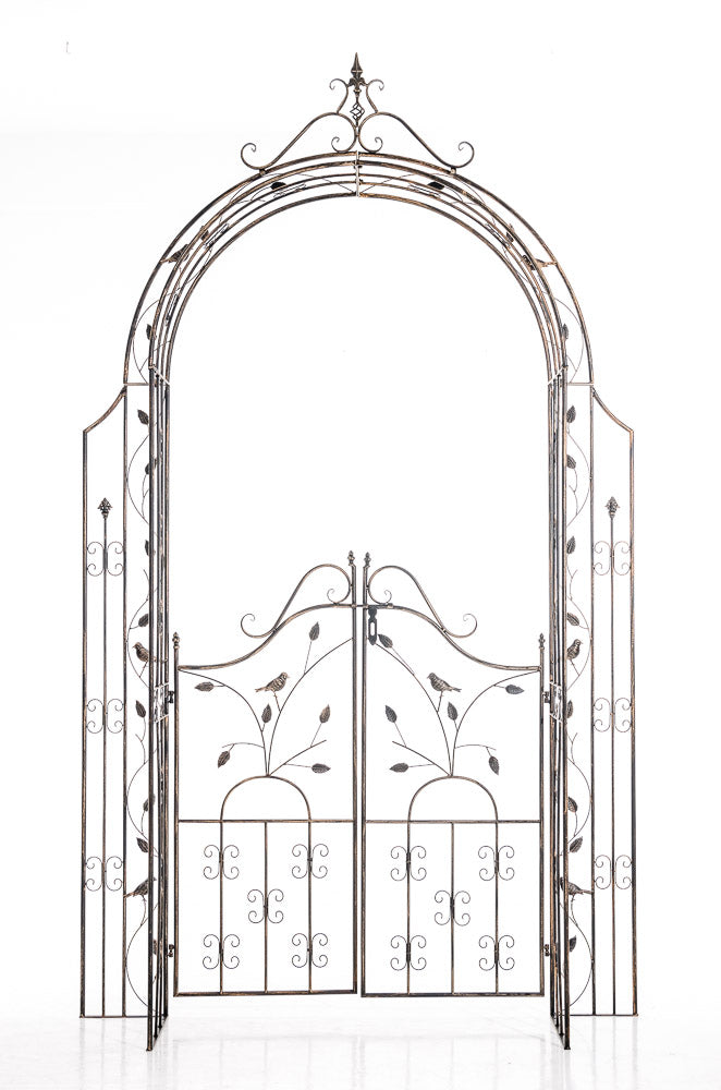 Tuinboog met Poort - Rozenboog - Ijzerconstructie, Langdurige Stevigheid Kleur brons