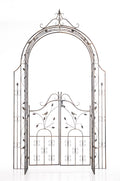 Tuinboog met Poort - Rozenboog - Ijzerconstructie, Langdurige Stevigheid Kleur brons