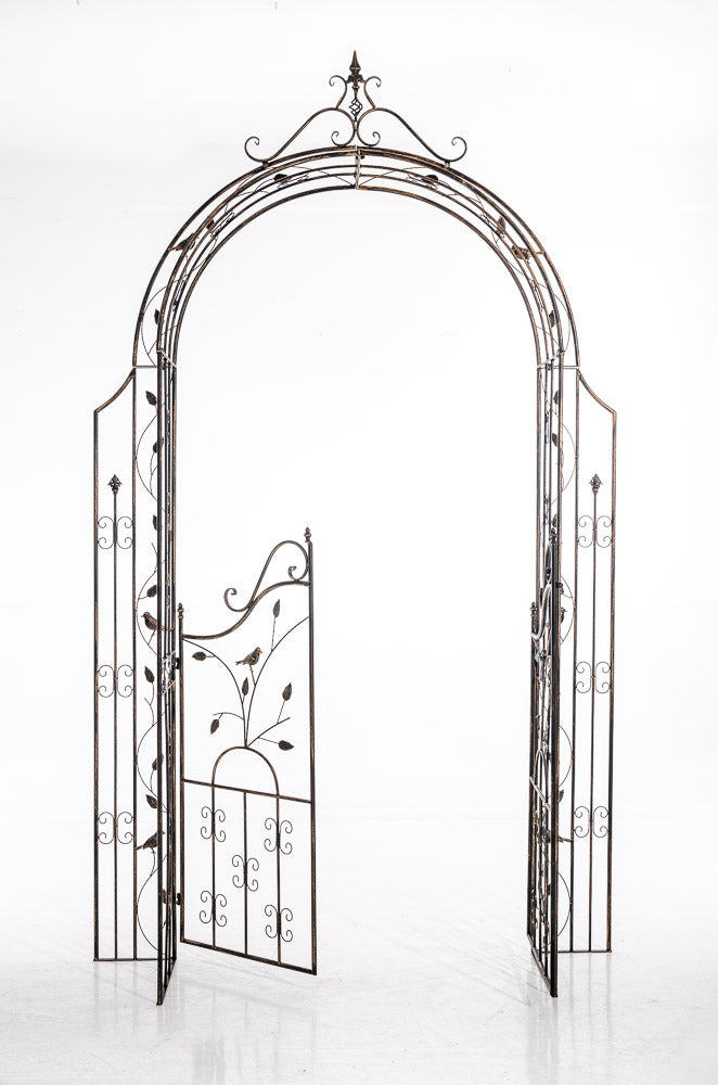 Tuinboog met Poort - Rozenboog - Ijzerconstructie, Langdurige Stevigheid Kleur brons