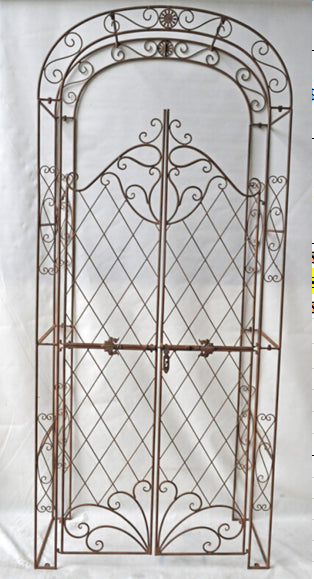 Elegante Tuinboog met Hek - Klantenstop - Duurzame IJzeren Constructie Kleur wit