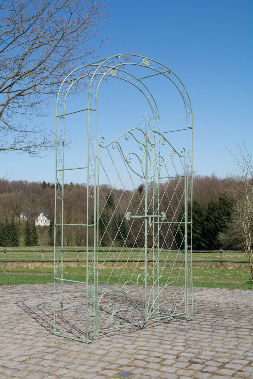 Rozenboog, Klimhulp - Decoratief Hek - Duurzaam Ijzerontwerp Kleur antiek-groen
