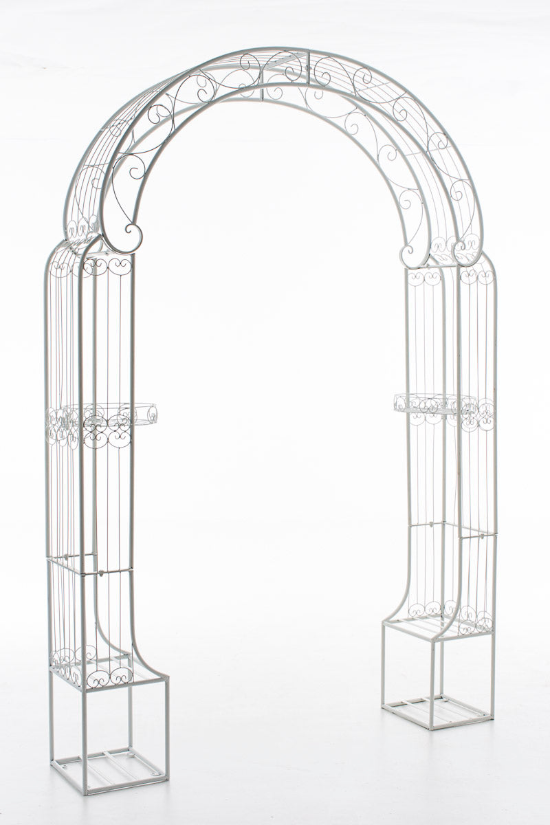 IJzeren Boog voor Klimplanten - Tuin Trellis - Elegant Ontwerp met Opbergmogelijkheden Kleur wit