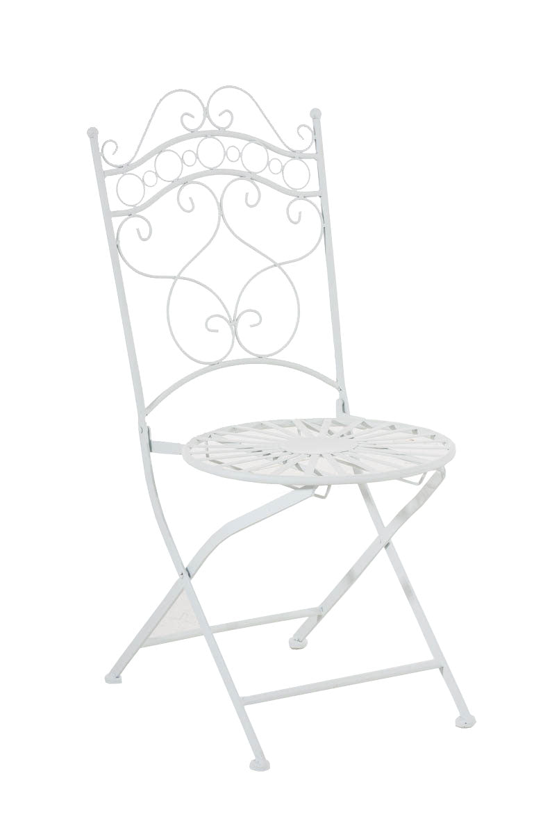 Nostalgische Tuinstoel - Elegante Blikvanger - Handgemaakte Details, Uiterst Stabiel Design Kleur wit