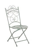 Nostalgische Tuinstoel - Elegante Blikvanger - Handgemaakte Details, Uiterst Stabiel Design Kleur antiek-groen