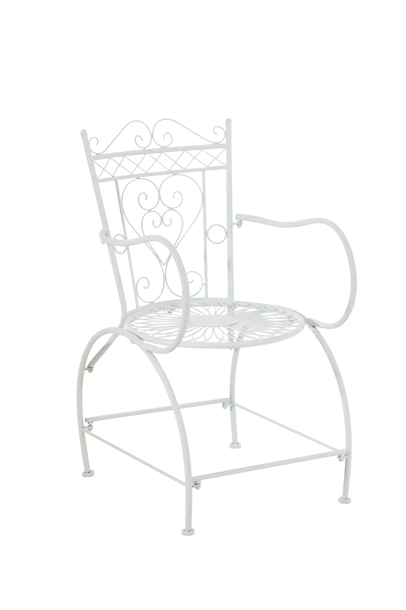 Nostalgische Tuinstoel - Antieke Tuinzetel - Handgemaakt IJzer, Stabiel Design Kleur wit