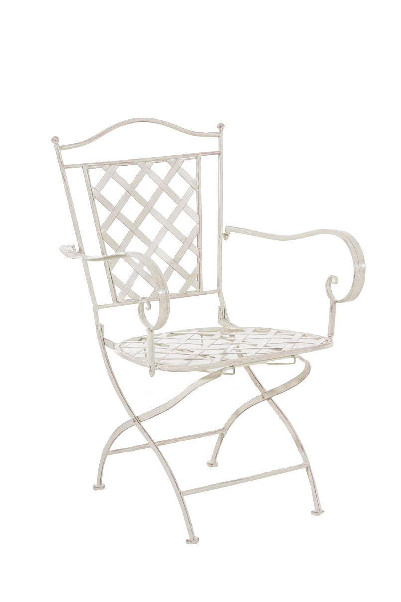 Ijzeren Tuinstoel - Nostalgische Zitplaats - Stabiel Design Kleur antiek-creme