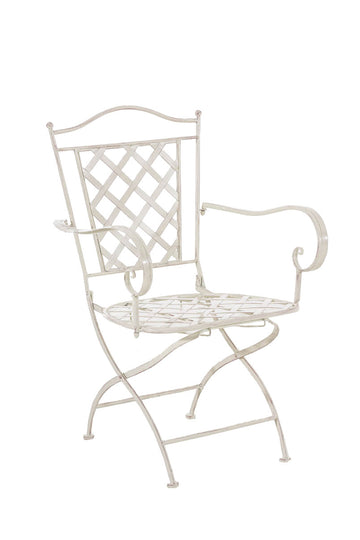 Ijzeren Tuinstoel - Nostalgische Zitplaats - Stabiel Design Kleur antiek-creme