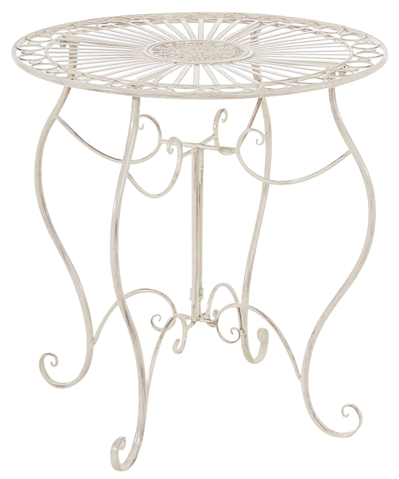Nostalgische Tuin Tafel - Verfijnde Blikvanger - Handbewerkt Ijzer Kleur antiek-creme