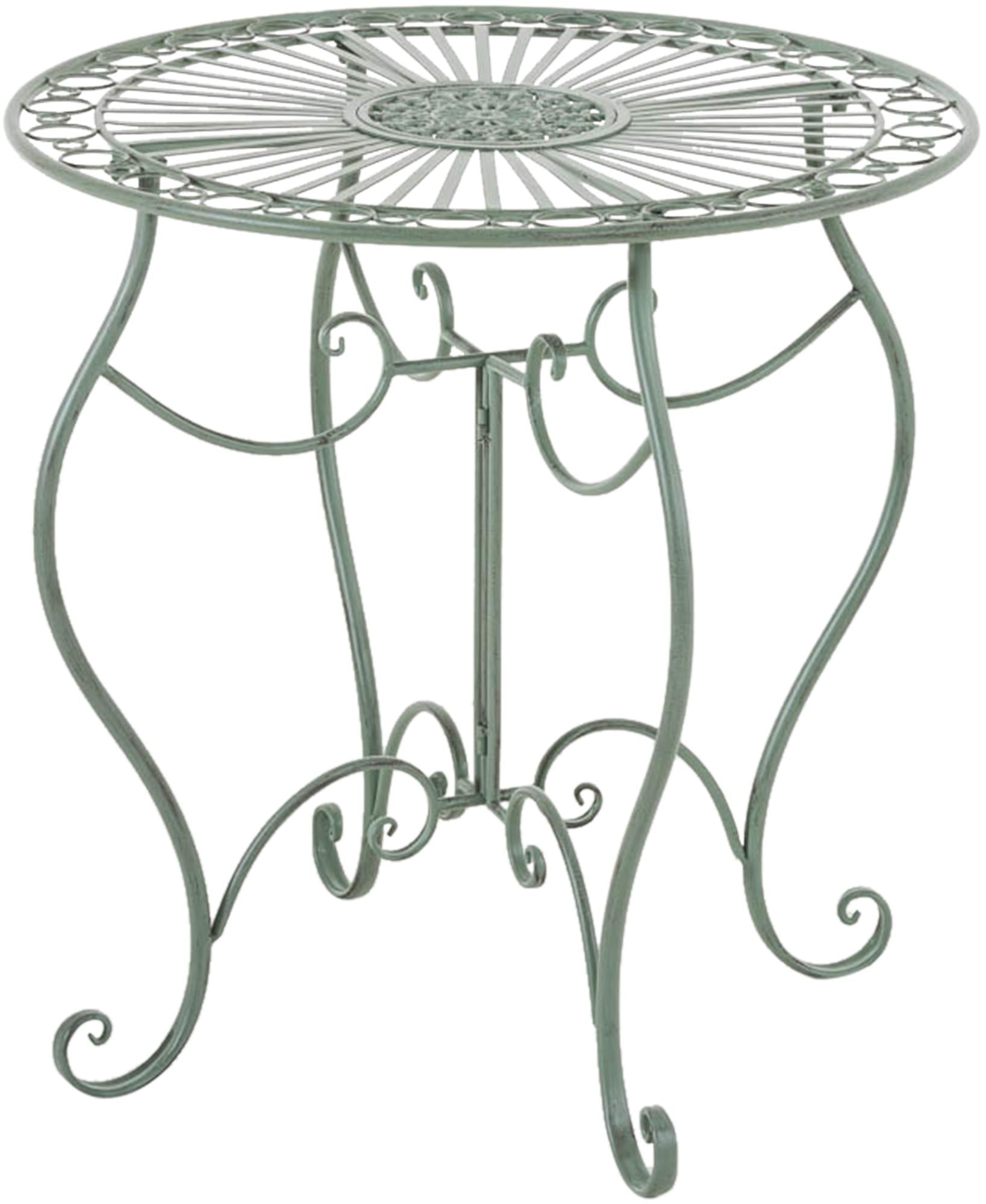 Nostalgische Tuin Tafel - Verfijnde Blikvanger - Handbewerkt Ijzer Kleur antiek-groen