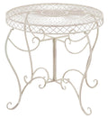Tuin Tafel - Nostalgische Stijl - Handgemaakt Antieke Patina - IJzer Stabiel Kleur antiek-creme