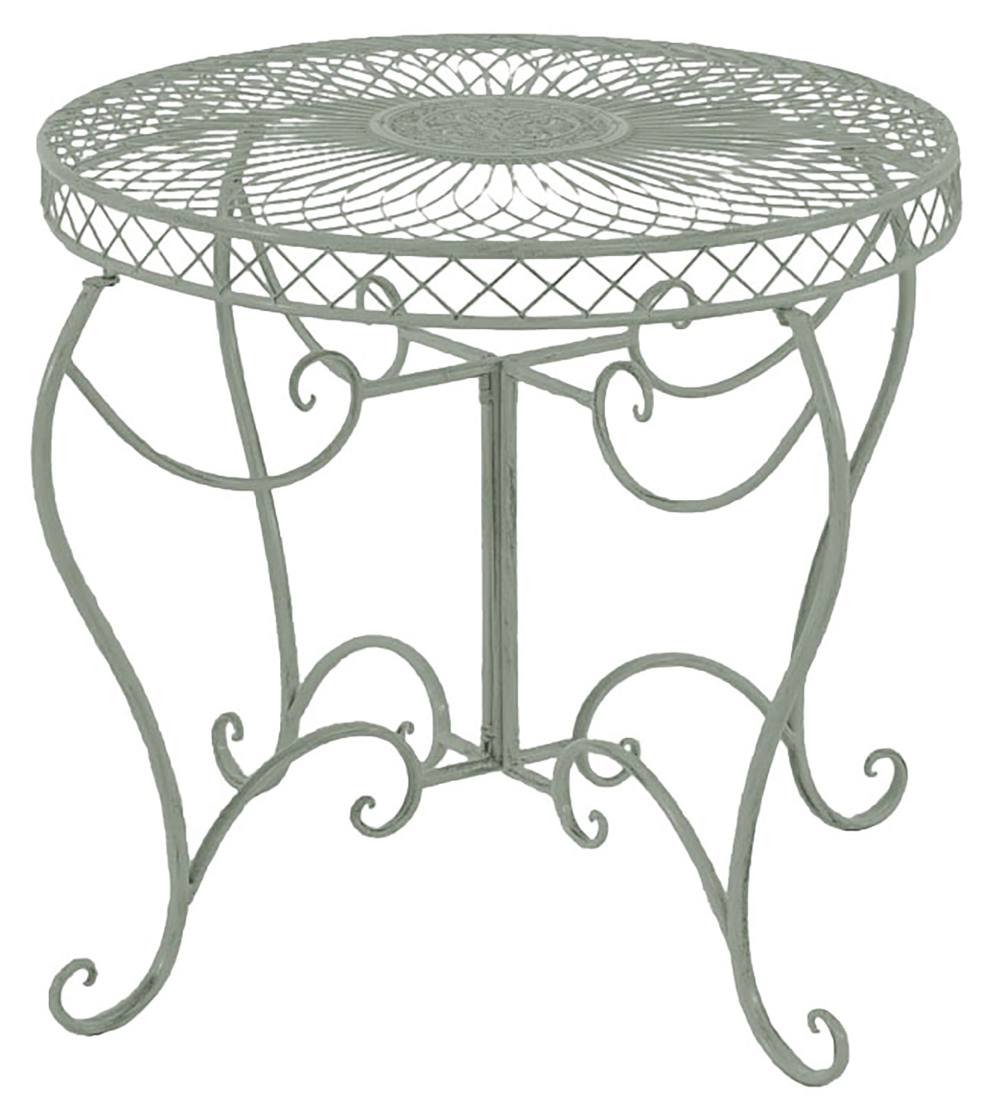 Tuin Tafel - Nostalgische Stijl - Handgemaakt Antieke Patina - IJzer Stabiel Kleur antiek-groen