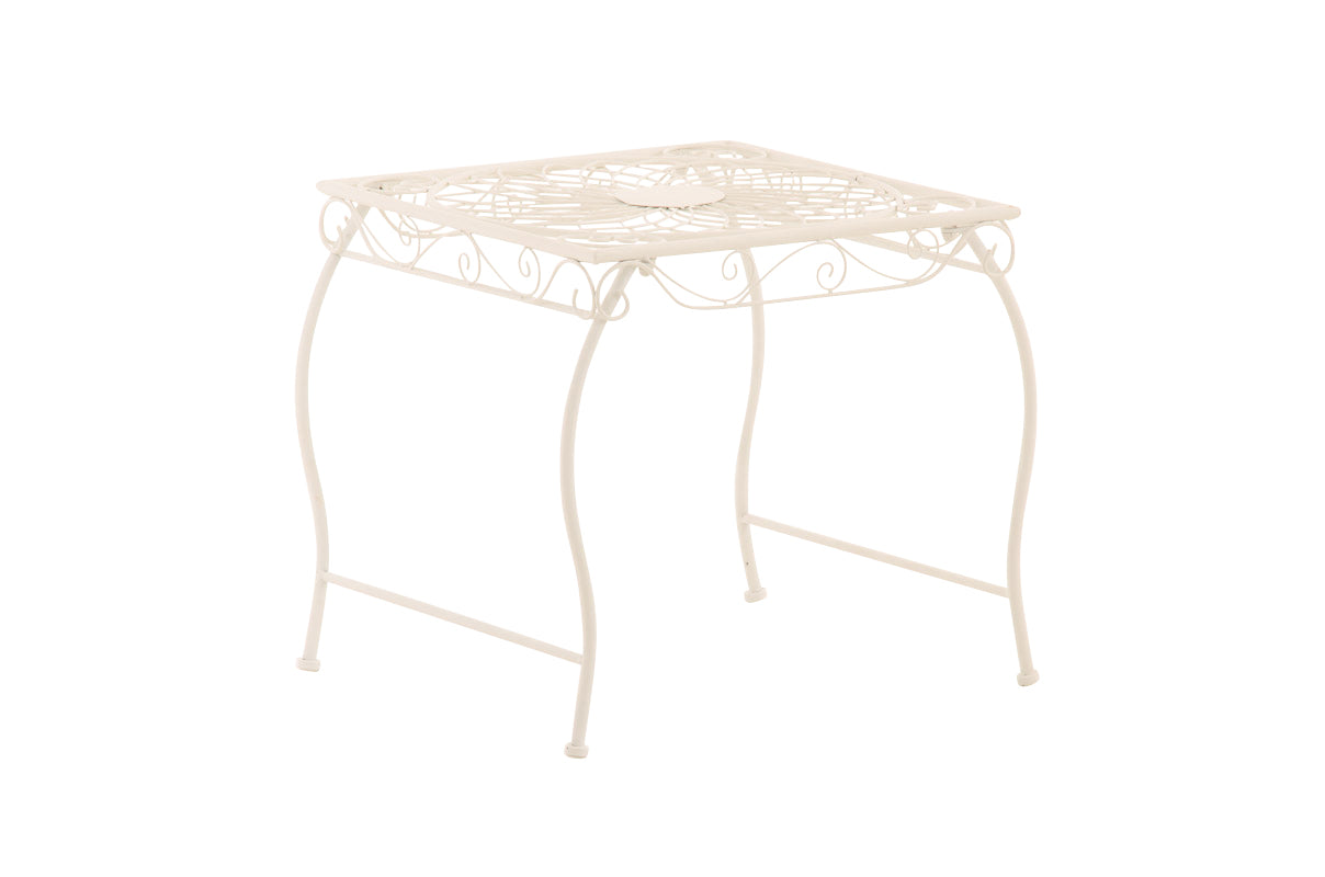 Ijzeren Tafel Zarina - Nostalgisch Design - Handgemaakt en Extreem Stabiel Kleur wit