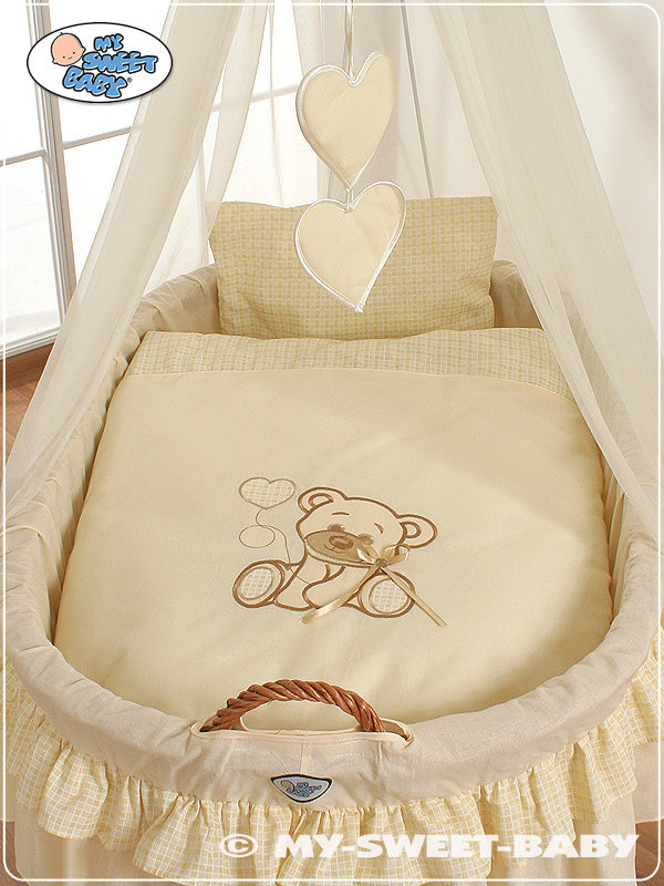 Wicker wieg met boog - natuurlijke babywieg - groot ligvlak voor langdurig gebruik