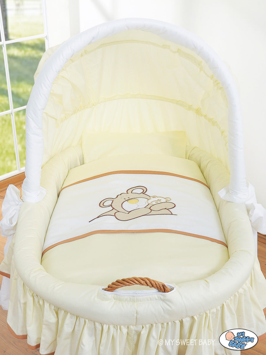 Wicker wiegje met kap - handgemaakte mand - grootste en comfortabele slaapplaats voor baby’s
