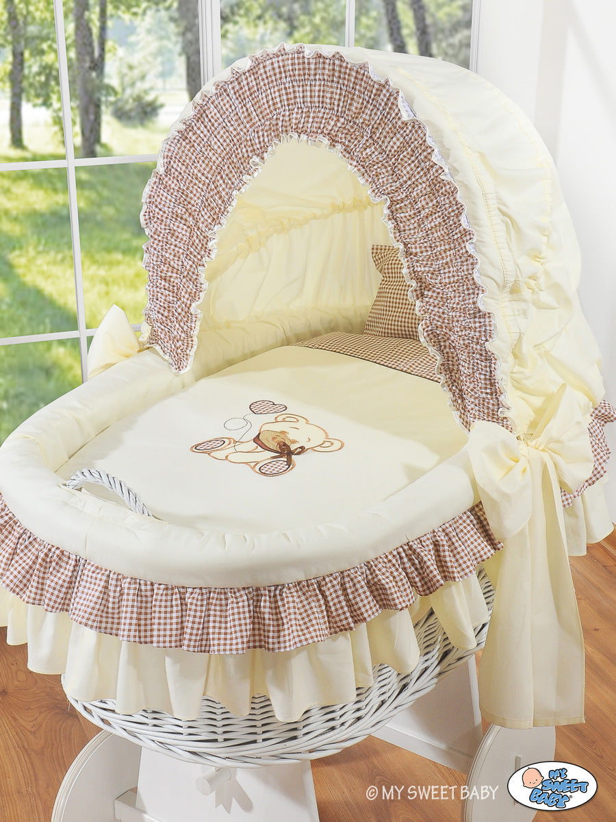 Wieg mand met luifel - babybedje - extra ruim en handgeweven riet