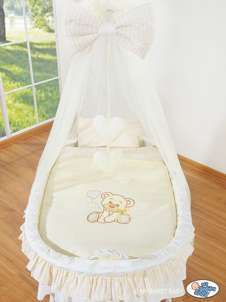 Korg i rotting för spjälsäng - babysäng - största liggytan för komfort