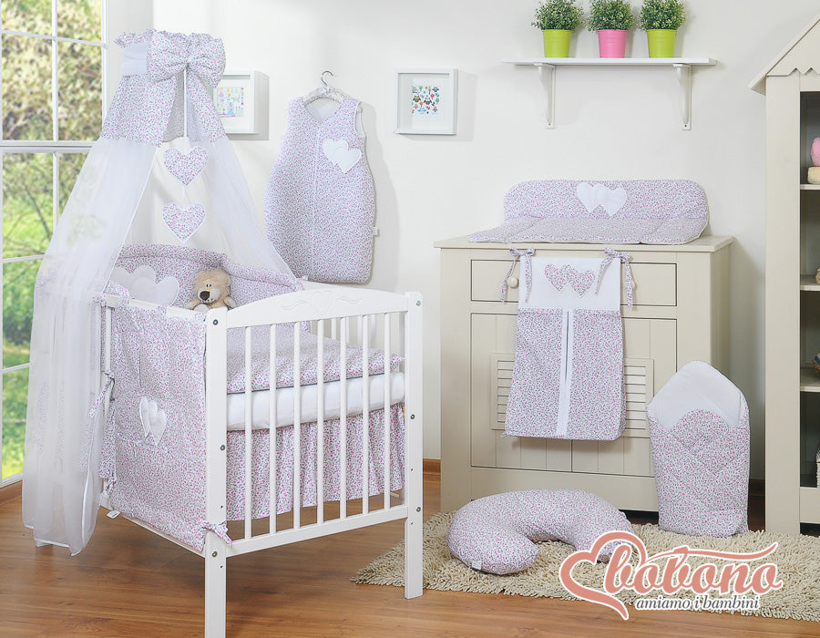 Chiffongbaldakin - sängbaldakin - skyddar mot ljus och drag med rosa blommor