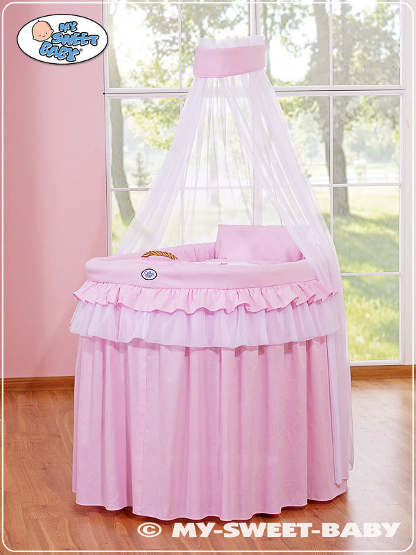 4-delige hoes set voor wicker mand - beddingset - zacht en veilig voor baby's huid