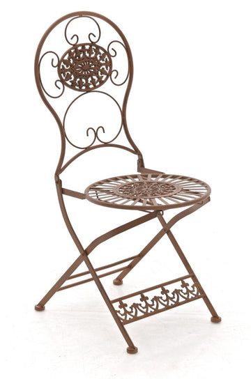 Klapstoel MANI - Metalen tuinstoel | Kleur: antiek bruin | Afmetingen: 43x50x91.5 cm