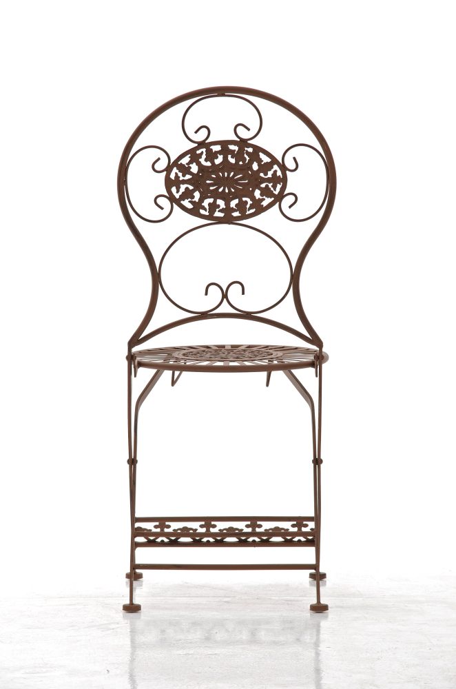 Klapstoel MANI - Metalen tuinstoel | Kleur: antiek bruin | Afmetingen: 43x50x91.5 cm