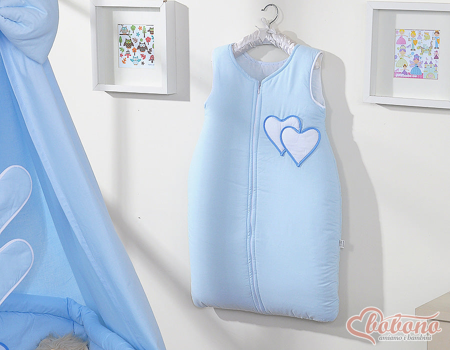Hängande hjärtan blå sovsäck - Avtagbar sovsäck - Bekväm nattsömn tack vare mjuk