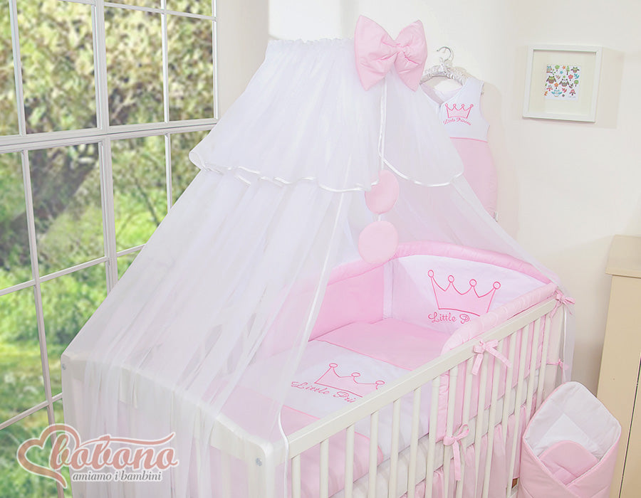 5-delige kinderbeddenset met klamboe - beddengoed - bescherming tegen muggen voor prins/prinses roze