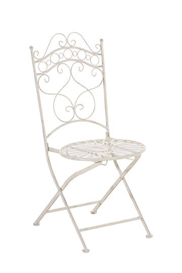 Tuinstoel Indra - Nostalgische bistrostoel | Kleur: antiek/creme | Afmetingen: 40x50x92 cm