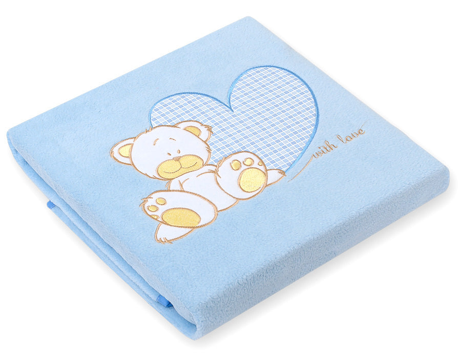 Babyddeken, fleece deken, extra zacht & warm, geschikt voor ledikant en buggy - Milo blauw