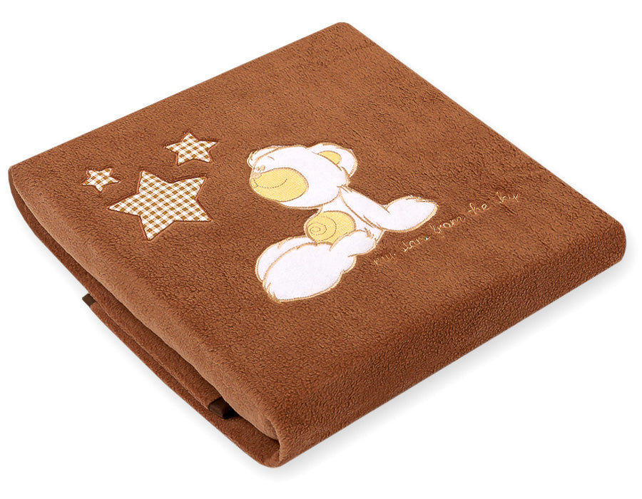 Polarfleece-filt - inbäddad - supermjuk och varm för nyfödda, 70x100 cm, brun