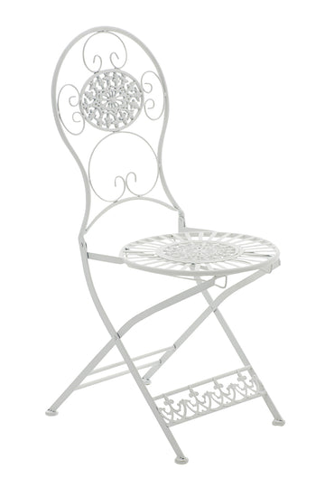 Klapstoel MANI - Nostalgische metalen tuinstoel | Kleur: Wit | Afmetingen: 43x50x91.5 cm