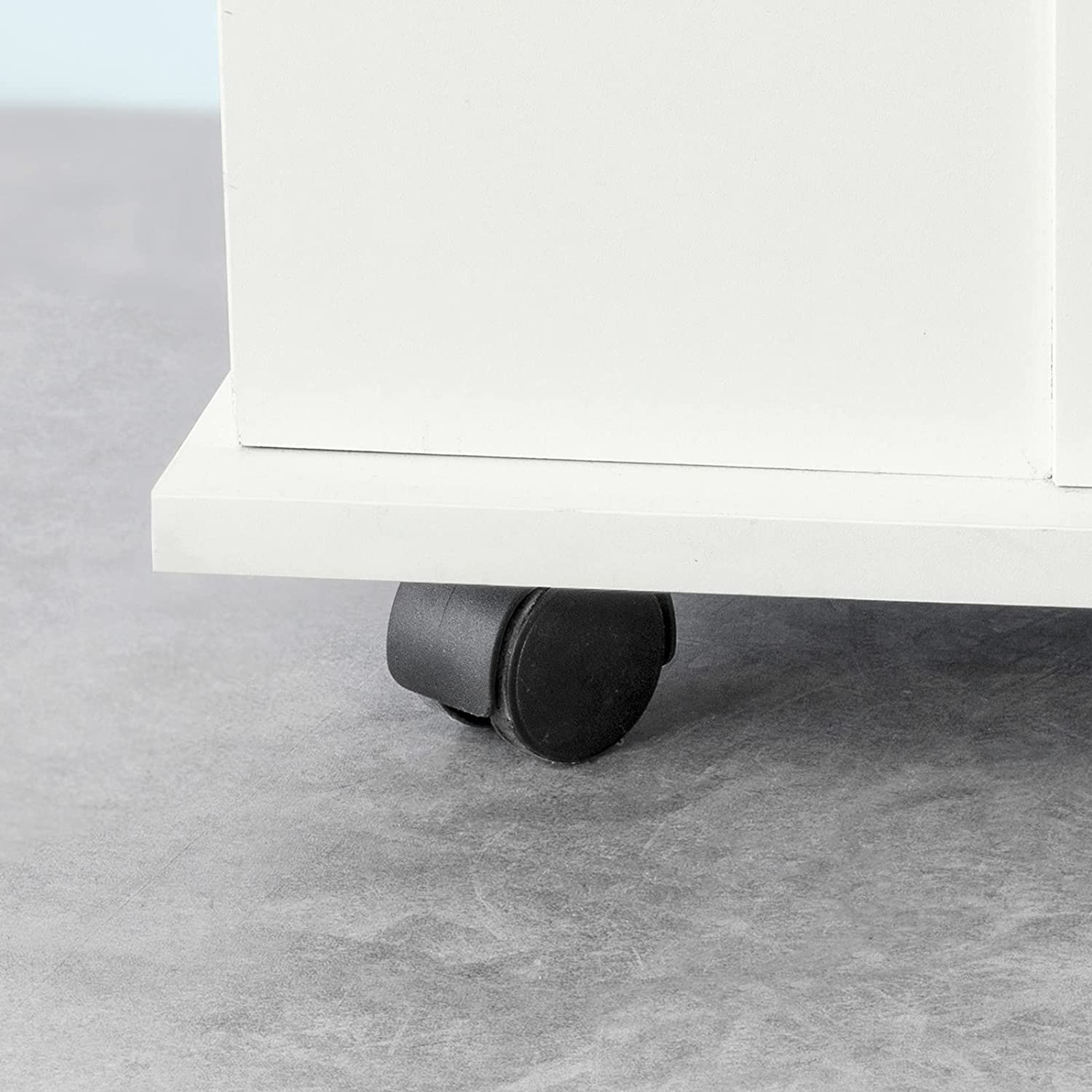 Home Office Archiefkast Printerstandaard - Zijkast op wielen - Opbergkast Kast, Bijzettafel Bijzettafel, Wit
