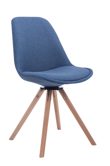 Eetkamerstoel TROYES - draaibaar met stoffen zitting | Kleur: blauw | Afmetingen: 48x56x84 cm