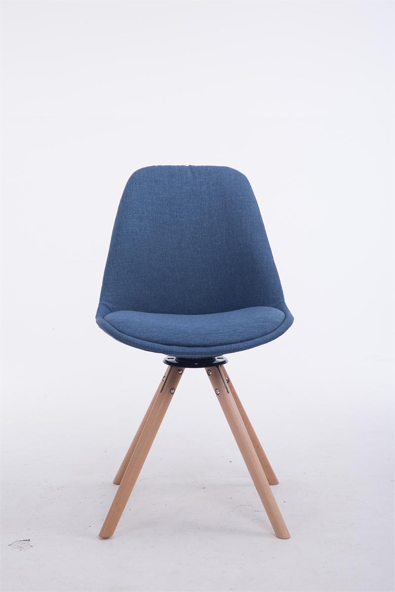 Eetkamerstoel TROYES - draaibaar met stoffen zitting | Kleur: blauw | Afmetingen: 48x56x84 cm
