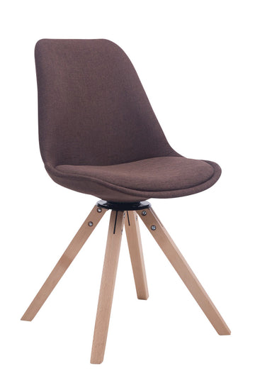Eetkamerstoel TROYES - Stoffen draaistoel | Kleur: bruin | Afmetingen: 48x56x84 cm