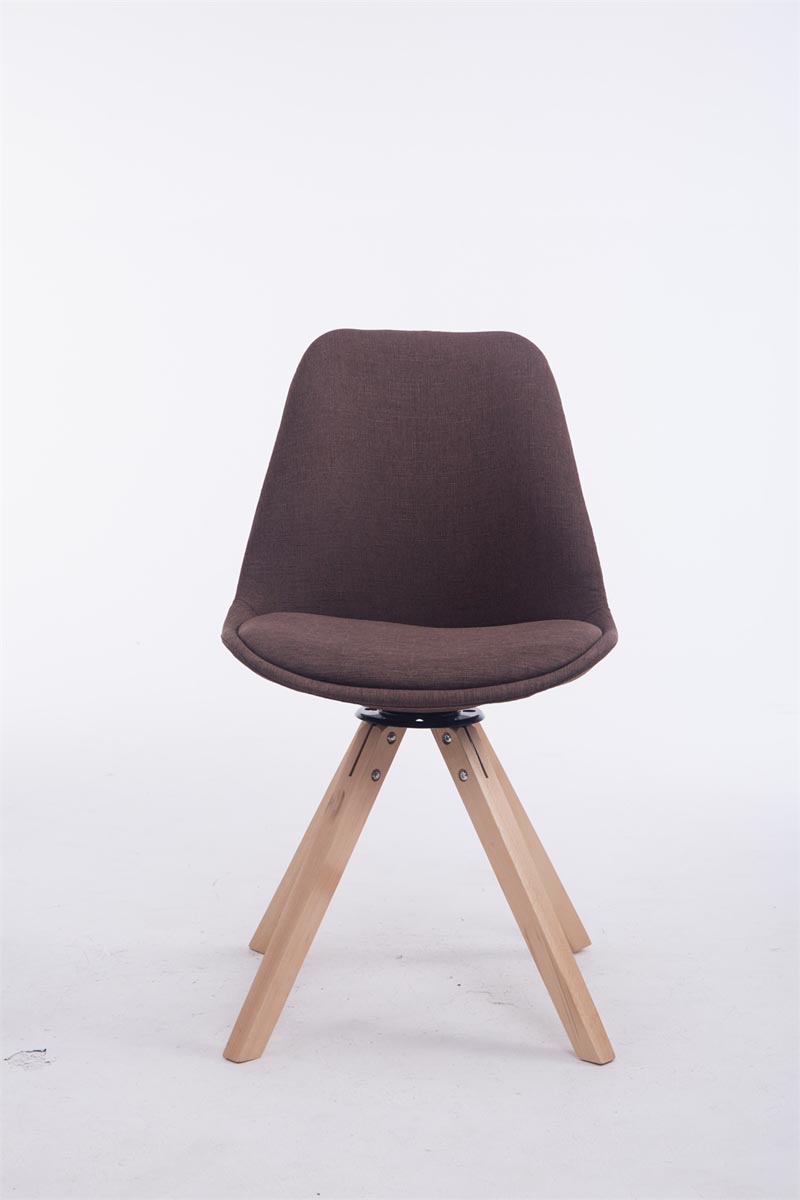 Eetkamerstoel TROYES - Stoffen draaistoel | Kleur: bruin | Afmetingen: 48x56x84 cm