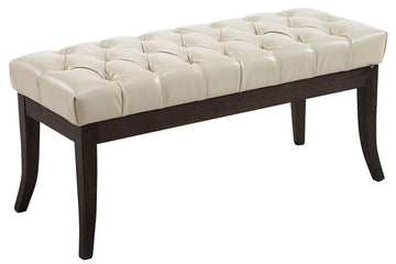 Bank RAMSES - Chesterfield design zitbank | Kleur: Creme | Afmetingen: 100x38x46 cm