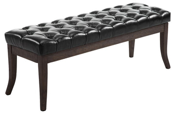 Bank RAMSES - Chesterfield zitbank | Kleur: zwart | Afmetingen: 120x38x46 cm