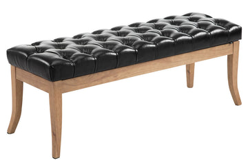 Bank RAMSES - Chesterfield designbank | Kleur: zwart | Afmetingen: 120x38x46 cm