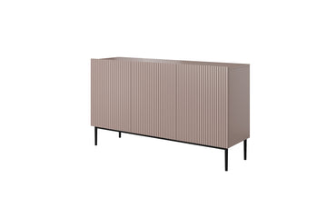 Nicole ladekast 150 cm - Antiek roze MDF met zwarte poten | Kleur: Antiek roze | Maat: 150x85x45 cm