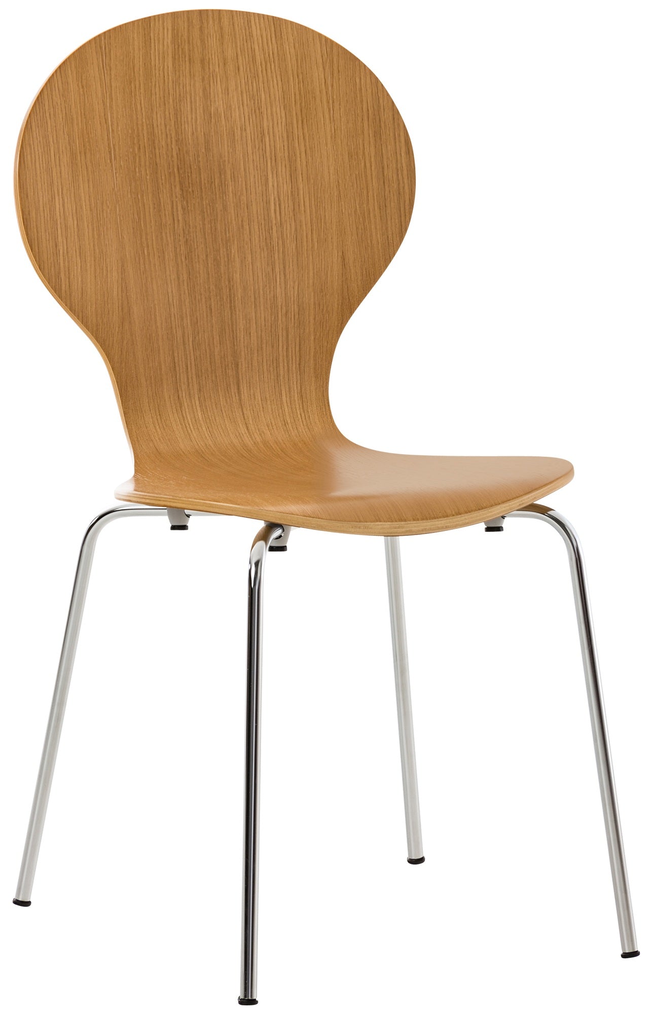 Stapelbare Bezoekersstoel - Ergonomische Stoel - Houten Zitting - Comfort en Stabiliteit Kleur eik