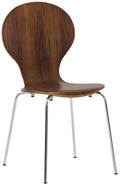 Stapelbare Bezoekersstoel - Ergonomische Stoel - Houten Zitting - Comfort en Stabiliteit Kleur walnoot