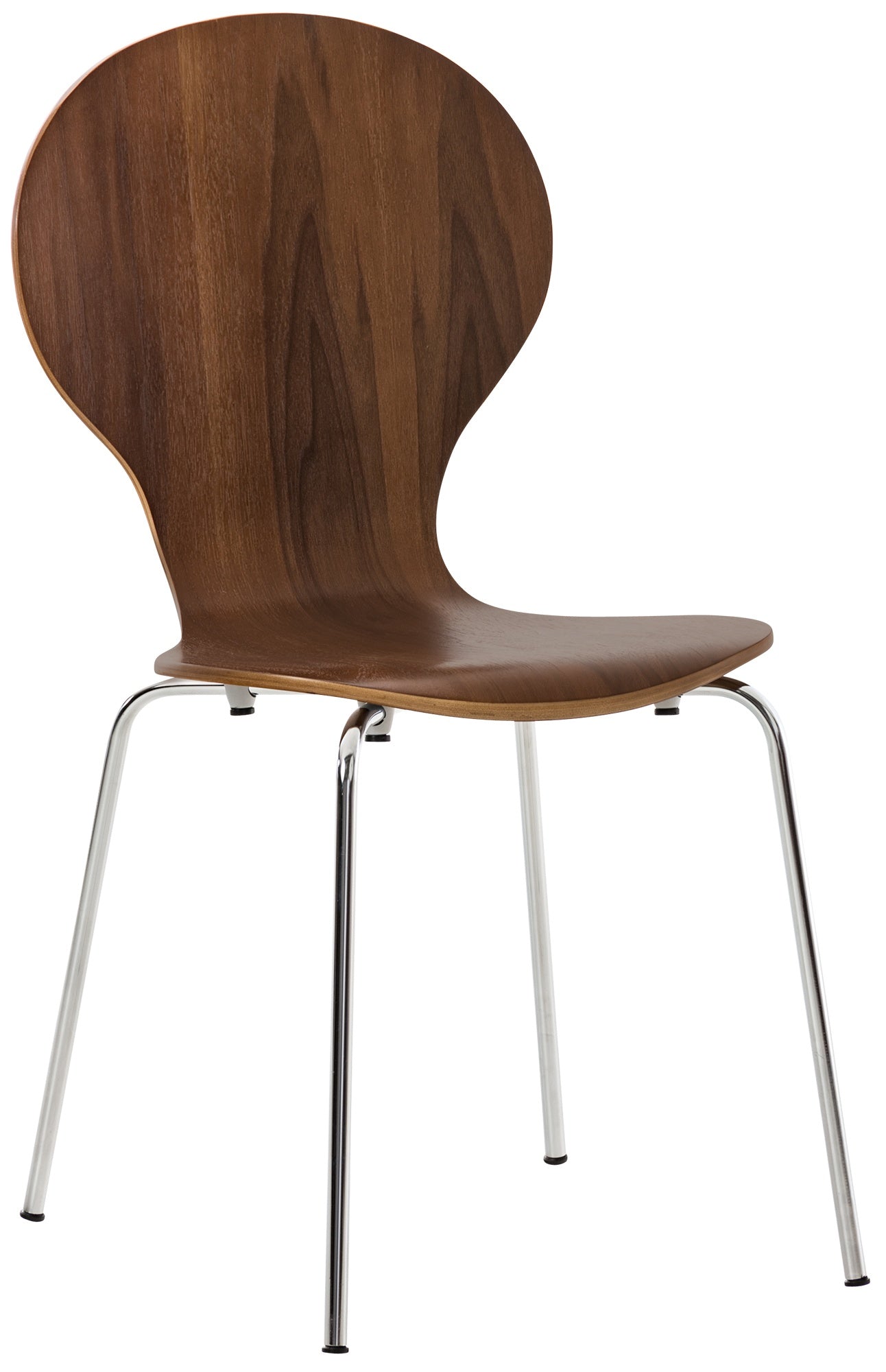 Stapelbare Bezoekersstoel - Ergonomische Stoel - Houten Zitting - Comfort en Stabiliteit Kleur walnoot