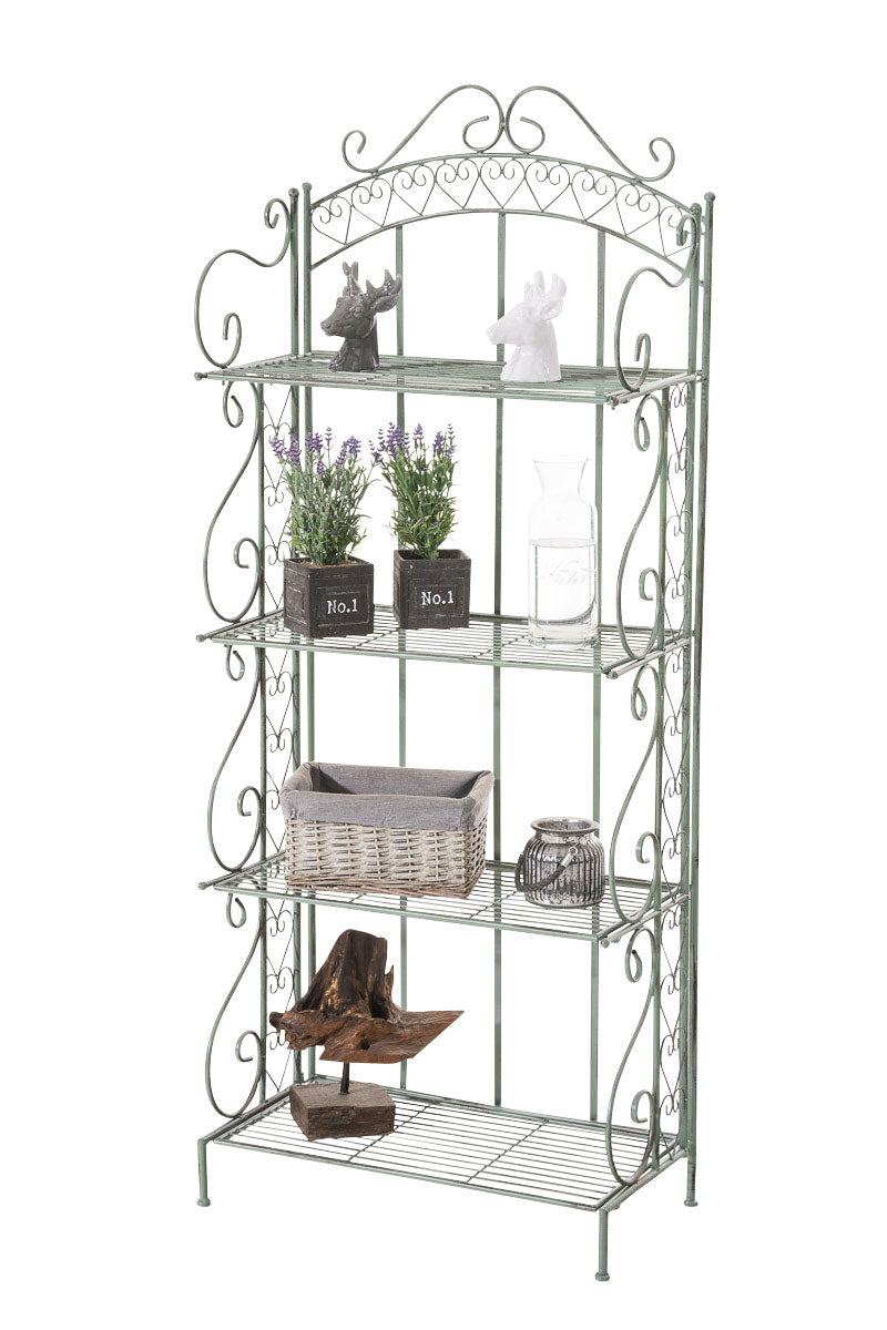 IJzeren Boekenkast - Stijlvolle Open Kast - Uitstekende Stabiliteit - Inklapbaar Design Kleur antiek-groen