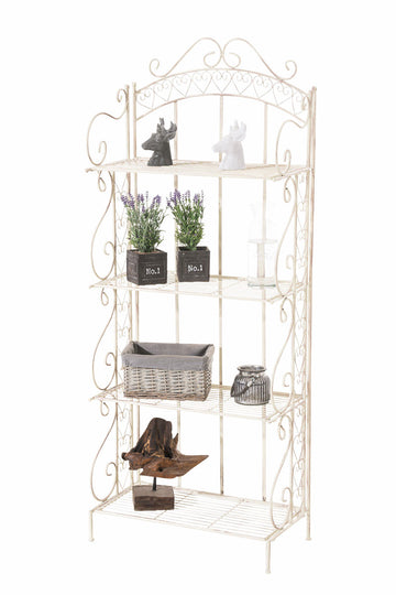 Metalen Plantenrek - Antieke Stijl - Duurzaam en Opvouwbaar Design Kleur antiek-crème