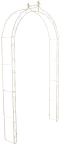 Elegante Tuinboog, Klimplant Ondersteuning, Gepoedercoat Ijzer Kleur antiek-creme