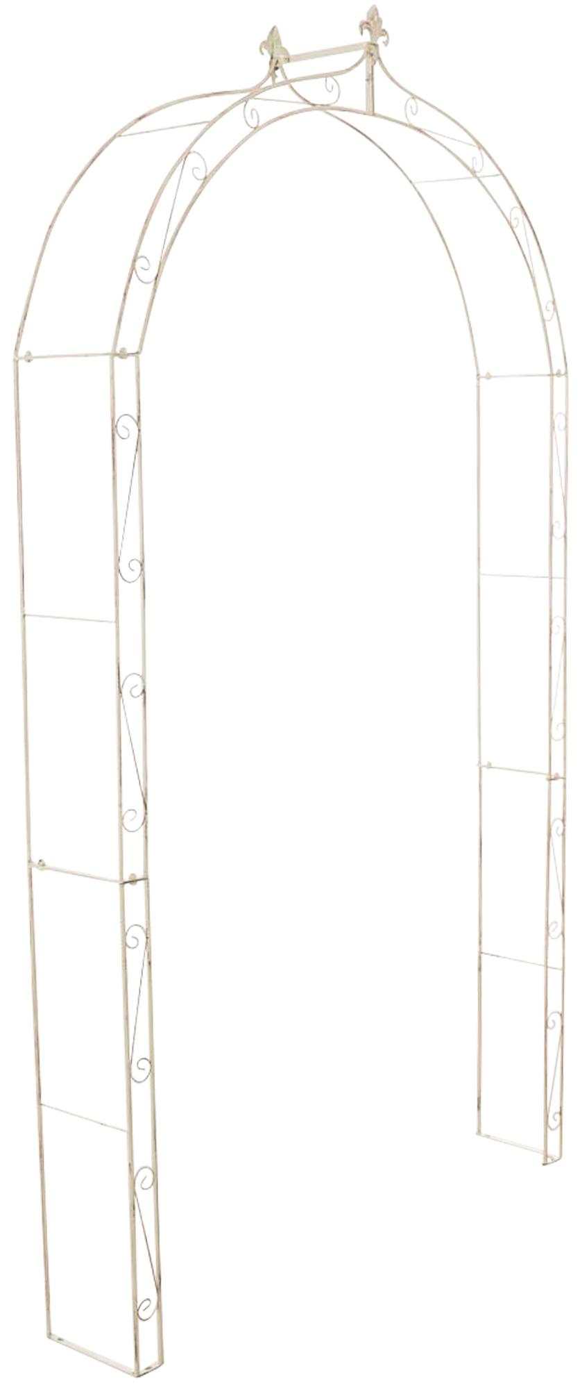 Elegante Tuinboog, Klimplant Ondersteuning, Gepoedercoat Ijzer Kleur antiek-creme